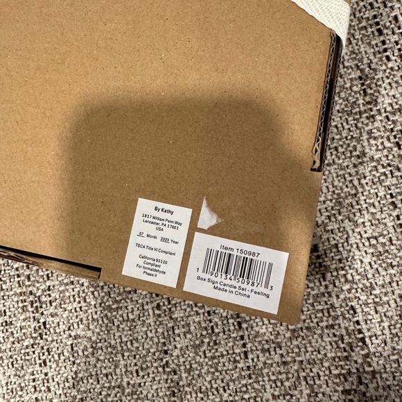 NIB NEW Home sign & candle decoration Box Sign & Candle Set - Feeling by Kathy - Picture 3 of 3